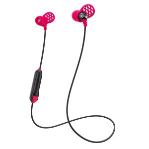 JLab Audio Metal Bluetooth Wireless Rugged Earbuds - Black / Pink - Titanium 8mm Drivers 6 Hour Battery Life Bluetooth 4.1 IP55 Sweat Proof Rating Extra Gel Tips and Cush Fins