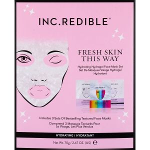 Ingredients for INC.redible Fresh Skin This Way Hydrogel Masks, 3 ct