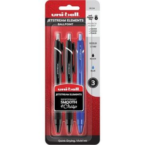 uni-ball Jetstream Elements RT Ballpoint Pens 1 mm Pen Point Size - Assorted Gel-based Ink - 3 / Pack