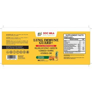 6-in-1 Lung Immune Guard Supplement- Mullein Leaf Extract, Quercetin, Echinacea for Respiratory Systerm, Digestive Health and Immune System Support - 60 Gummies
