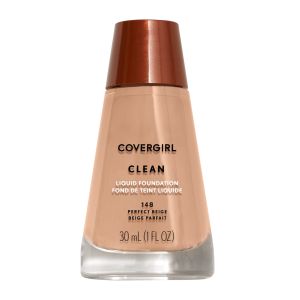 COVERGIRL Clean Liquid Foundation, 148 Perfect Beige, 1 fl oz, Liquid Foundation, Moisturizing Foundation, Lightweight Foundation, Cruelty-Free Foundation, Unscented Foundation