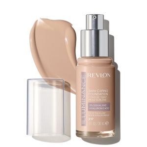 Revlon Illuminance Skin-Caring Liquid Foundation Makeup, Medium Coverage, 217 Beige, 1 fl oz"