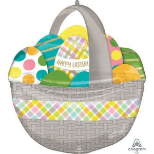 26 inch Easter Egg Basket Anagram Foil Mylar Balloon - Party Supplies Decorations