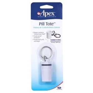Carex Apex AM/PM Pill Tote Key Chain for Travel, Compact and Portable Medicine Storage, 1 Count