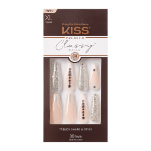KISS Classy Premium Fake Nails, Sophisticated, 30 Count
