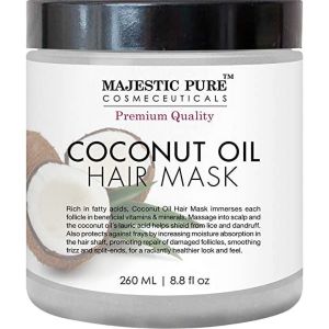 MAJESTIC PURE Argan Hair Mask with Keratin - Rejuvenating, Hydrating, Smoothing Deep Conditioner Keratin Hair Treatment - Paraben Free, 8 fl oz