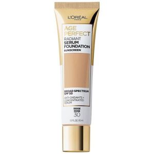 LOreal Paris Age Perfect Radiant Serum Foundation with SPF 50, Beige Rose, 1 fl. oz.