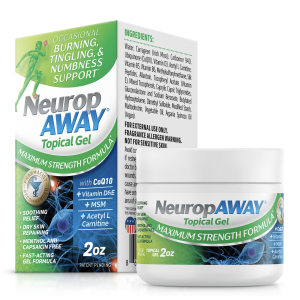 NeuropAWAY® Maximum Strength Gel 2oz; Patented Nerve Support formula for occasional Burning, Tingling, & Numbness support.