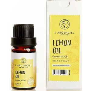LARCENCIEL SKINCARE 100% Pure and Natural Lemon Essential Oil - Steam-Distilled for Skin, Diffusers, Aromatherapy, and Cleaning (0.34 FL OZ)