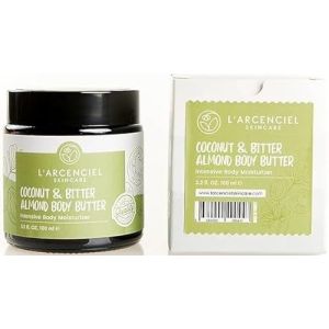 LARCENCIEL SKINCARE Coconut & Bitter Almond Body Butter - Intense Moisturizer for Smooth and Supple Skin - 3.2 Oz
