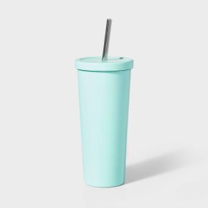 20oz Stainless Steel Tumbler with Straw Mint Green - Sun Squad™