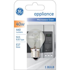 GE Incandescent Light Bulb, 40 watts, Soft White, S11 Appliance Bulb, E17 Base, 1pk