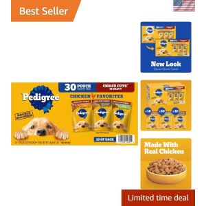 Complete & Balanced Soft Wet Dog Food Variety Pack for Adult Dogs - 30 Pouches
