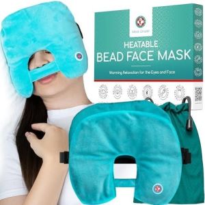 Medi Grade Moist Heat Face Compress - Microwave Heated Eye Mask for Dry Eyes, Headaches, Migraines, Styes and Sinus Relief - Warm Dry Eye Mask with Mo