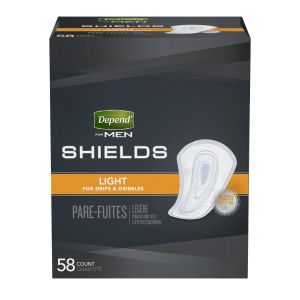 Depend Shield Incontinence Pads for Men Bladder Control Pads, Light, 58 Count