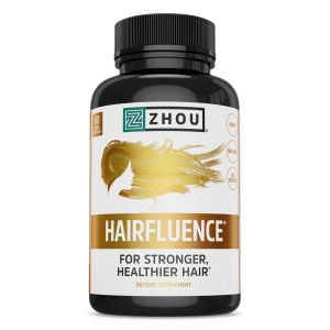 Zhou Hairfluence | Premium Hair Growth Formula for Longer, Stronger, Healthier Hair | For All Hair Types | 60 VegCaps"