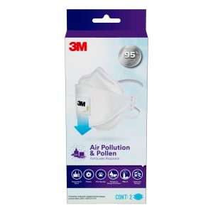 3M Air Pollution & Pollen Respirator, Adult Size, 2/Pack"