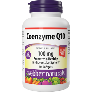Webber Naturals Coenzyme Q10 (CoQ10) 100mg, High Potency Antioxidant, Non-GMO, Gluten Free, 60 softgels, for Heart Health and Cellular Energy Production