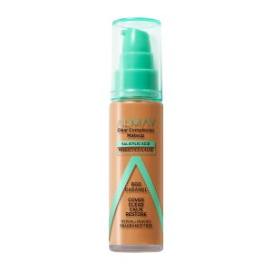 Almay Clear Complexion Foundation Makeup, Hypoallergenic, 800 Caramel, 1 fl oz