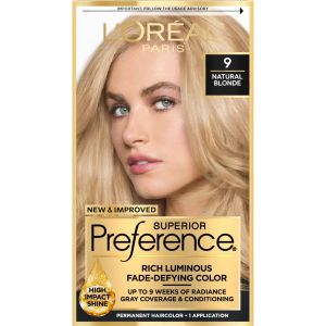 LOreal Paris Superior Preference Permanent Hair Color, 9 Natural Blonde, 1 kit