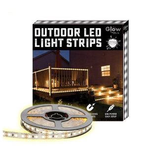 Outdoor/Indoor Weatherproof 10 Foot Long LED 10ft Light Strips with Warm White Light, Self-Sticking Magnet and Carrying case- 10 feet Long