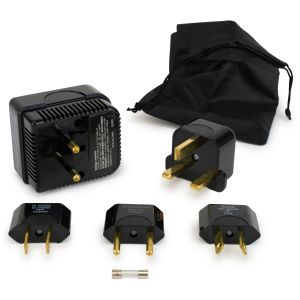 Miami CarryOn Step-down Travel Voltage Converter and Adapter Kit with Pouch