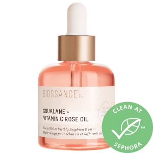 Biossance  BIOSSANCE Squalane and Vitamin C Rose Oil. Facial Oil to Visibly Brighten, Hydrate, 1.0 ounces