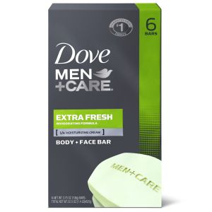 Dove Men+Care Bar 3 in 1 Cleanser for Body, Face, and Shaving Extra Fresh 3.75 oz 6 Bars"