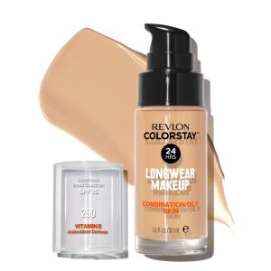 Revlon ColorStay Liquid Foundation Makeup, Matte Finish, Combination/Oily Skin, SPF 15, 290 Natural Ochre, 1 fl oz.