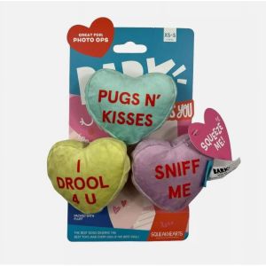 BARK Box I Chews You 3 pcs Conversation Hearts Dog Toy