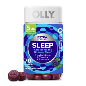 OLLY Extra Strength Sleep Gummy Supplement, 5mg Melatonin, L Theanine, Blackberry Flavor, 70 Ct"