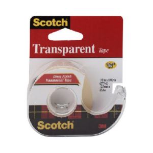 Transparent Tape in Hand Dispenser, 1/2 X 450, 1 Core, Clear