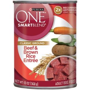 Purina ONE SmartBlend Classic Ground Wet Dog Food Beef & Brown Rice Entrée - 13oz