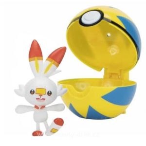Pokemon Clip N Go Scorbunny and Quickball