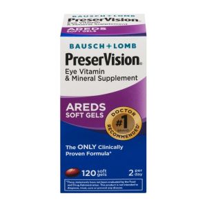 Bausch + Lomb PreserVision AREDS Eye Vitamin & Mineral Supplement Tablets, 120 Count (Soft Gels)"