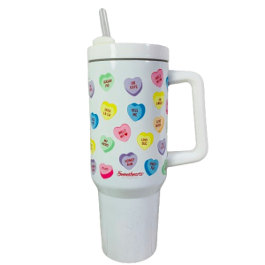 Sweethearts 40oz Stainless Steel Tumbler - Valentines Day Hearts