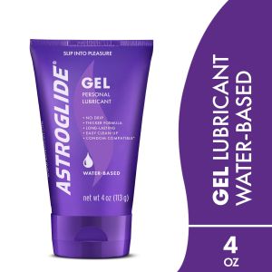 Astroglide Water Based Lube (4oz), Ultra Gentle Gel Personal Lubricant, Stays Put with No Drip, Sex Lube for Long-Lasting Pleasure for Men, Women and Couples