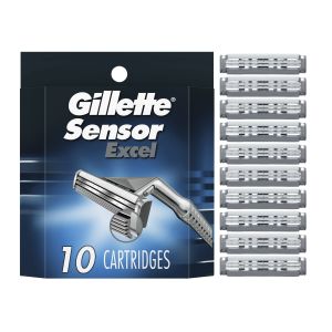 Gillette Sensor Excel Mens Razor Blade Refills, 10 Count