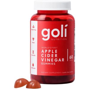 Goli Nutrition Apple Cider Vinegar Gummies, with Apple Cider Vinegar Powder, 60 Count"