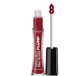 LOreal Paris Infallible Pro Gloss Plump Lip Gloss with Hyaluronic Acid, Ruby Sheen