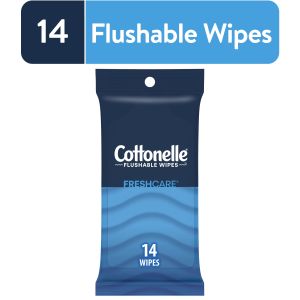 Cottonelle Fresh Care on-the-go Flushable Wipes, 1 Pack, 14 Wipes per Pack (14 Total)