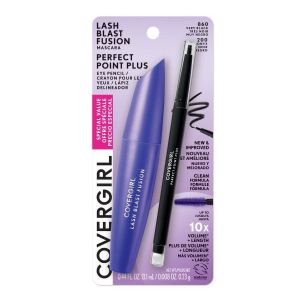 COVERGIRL Lash Blast Fusion Mascara + Perfect Point Plus Eyeliner Pencil Value Pack, 860 Very Black + Black Onyx"