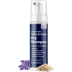 Honest Paws Dog Dry Shampoo - Waterless No Rinse Foaming Formula - 6.3 oz