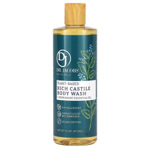 Plant-Based Rich Castle Body Wash, Peppermint Essential Oil, 16 oz (473 ml), Dr. Jacobs Naturals