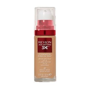 Revlon Age Defying 3X Cream Foundation Makeup, SPF 20, 040 Medium Beige, 1 fl oz