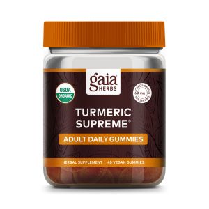 Gaia Herbs Turmeric Supreme, Adult Daily Gummies, 40 Vegan Gummies