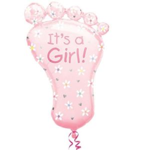 Party Destination 32 Multi-color Baby Birth Foot Shaped Foil Balloon