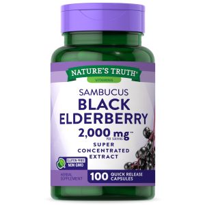 Black Elderberry Capsules 2000mg | 100 Count | Super Concentrated Sambucus Extract | Non-GMO, Gluten Free | By Natures Truth