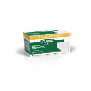Curad Prep Pads swabs, 1 x 1, 2-ply Medium Pack of 1
