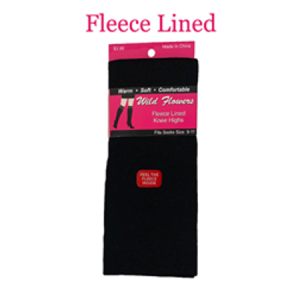 Wild Flowers Fleece Lined Knee Highs Style #923fkh